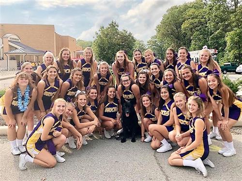 Cheerleaders and scout 